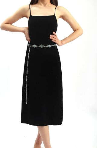 CHIC DIARY Western Chain Waist Belt Vintage Cowgirl Belts For Women Adjustment Concho Metal Chain Belt For Dresses Jeans in Saudi Arabia
