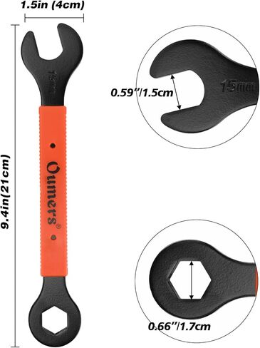 مجموعة أدوات الدراجة من Oumers، أدوات عملية لإصلاح الدراجات مع مفتاح ربط بدواسة الدراجة 15 مم ومزيل العجلة الحرة ومفتاح ألين برأس مربع in Kuwait