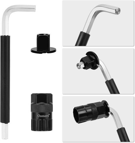 مجموعة أدوات الدراجة من Oumers، أدوات عملية لإصلاح الدراجات مع مفتاح ربط بدواسة الدراجة 15 مم ومزيل العجلة الحرة ومفتاح ألين برأس مربع in Kuwait