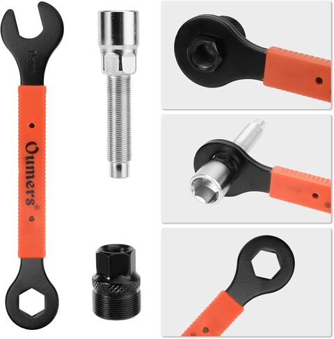 مجموعة أدوات الدراجة من Oumers، أدوات عملية لإصلاح الدراجات مع مفتاح ربط بدواسة الدراجة 15 مم ومزيل العجلة الحرة ومفتاح ألين برأس مربع in Kuwait