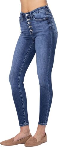 Judy Blue Women's High Waist Button Fly Skinny Jeans 82319 (22) Blue in Saudi Arabia