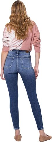 Judy Blue Women's High Waist Button Fly Skinny Jeans 82319 (22) Blue in Saudi Arabia