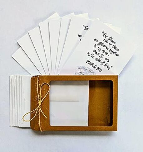 Christian Notecards for Sisters in Christ, Set of 8 Cards with Matthew 10:18 Scripture Art, Wordart, Hand-Lettered, Envelopes Included in Saudi Arabia