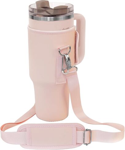 حقيبة حامل زجاجات المياه لكأس ستانلي 30oz/40oz بهلوان ترقية مادة الليكرا مقاومة للصدمات وحزام كتف قابل للتعديل ملحقات حامل الحقيبة للمشي لمسافات طويلة والسفر والتخييم in Kuwait