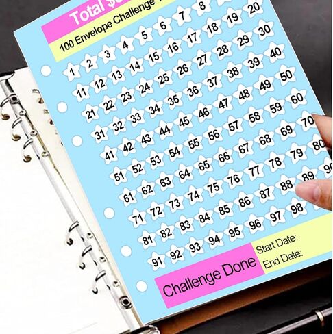 Money Saving Challenge Binder Trackers for 6 Ring A5 Binders Monthly Savings Challenge Tracker Cards 6x8 100 Envelopes,52 Week,30 Day 100 Day,Savings Challenges Binder (5050) in Saudi Arabia