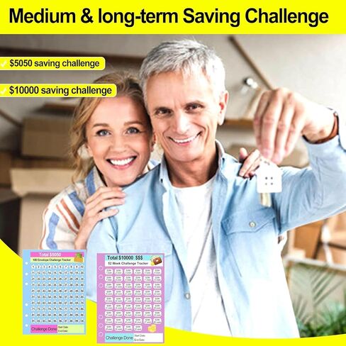 Money Saving Challenge Binder Trackers for 6 Ring A5 Binders Monthly Savings Challenge Tracker Cards 6x8 100 Envelopes,52 Week,30 Day 100 Day,Savings Challenges Binder (5050) in Saudi Arabia