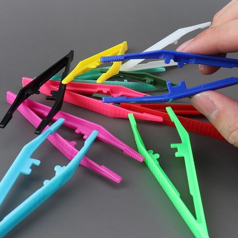36PCS Plastic Tweezers 6 Assorted Colors Craft Forceps Tools for Handmade DIY Creative Beading Projects Jewelry Making Kids Adult Home Classroom School in Saudi Arabia
