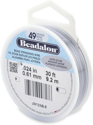 Beadalon 49 Strand Stainless Steel Bead Stringing Wire, 018 in / 0.46 mm, Satin Gold, 30 ft / 9.2 m in Saudi Arabia