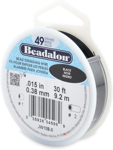 Beadalon 49 Strand Stainless Steel Bead Stringing Wire, 018 in / 0.46 mm, Satin Gold, 30 ft / 9.2 m in Saudi Arabia