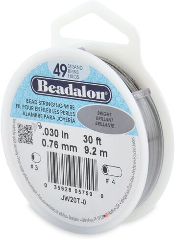 Beadalon 49 Strand Stainless Steel Bead Stringing Wire, 018 in / 0.46 mm, Satin Gold, 30 ft / 9.2 m in Saudi Arabia