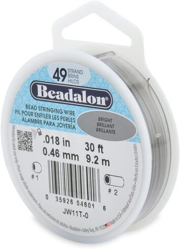 Beadalon 49 Strand Stainless Steel Bead Stringing Wire, 018 in / 0.46 mm, Satin Gold, 30 ft / 9.2 m in Saudi Arabia