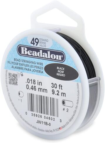 Beadalon 49 Strand Stainless Steel Bead Stringing Wire, 018 in / 0.46 mm, Satin Gold, 30 ft / 9.2 m in Saudi Arabia