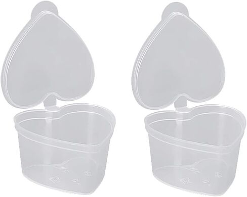 30 Pcs 45ml Heart Shaped Slime Storage Containers Small Plastic Box with Lids Sauce Cups Souffle Cups in Saudi Arabia