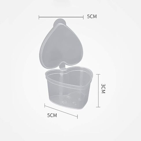 30 Pcs 45ml Heart Shaped Slime Storage Containers Small Plastic Box with Lids Sauce Cups Souffle Cups in Saudi Arabia