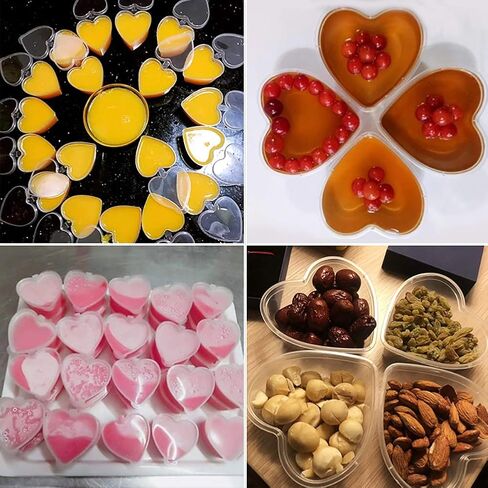 30 Pcs 45ml Heart Shaped Slime Storage Containers Small Plastic Box with Lids Sauce Cups Souffle Cups in Saudi Arabia