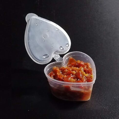 30 Pcs 45ml Heart Shaped Slime Storage Containers Small Plastic Box with Lids Sauce Cups Souffle Cups in Saudi Arabia