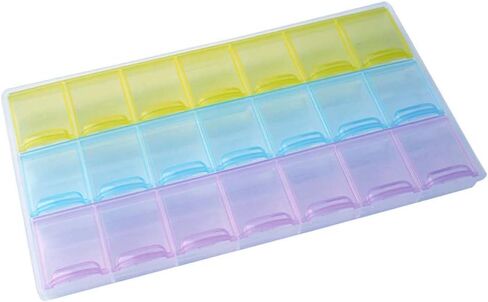 lasenersm 1 Pack Diamond-Paint-Art Container 21 Grids Diamond-Paint-Art Storage Box Plastic Rectangle Bead Storage Containers Jewelry Organizer Storage Container Nail Art Storage Case, Multicolor in Saudi Arabia