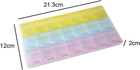 lasenersm 1 Pack Diamond-Paint-Art Container 21 Grids Diamond-Paint-Art Storage Box Plastic Rectangle Bead Storage Containers Jewelry Organizer Storage Container Nail Art Storage Case, Multicolor in Saudi Arabia