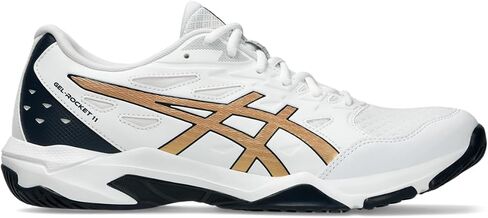ASICS Men's GEL-ROCKET 11 Volleyball Shoes, 6.5, WHITE/PURE GOLD in Saudi Arabia