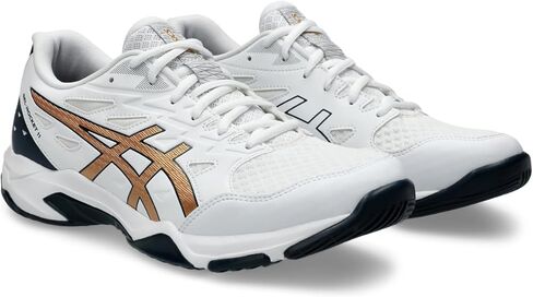 ASICS Men's GEL-ROCKET 11 Volleyball Shoes, 6.5, WHITE/PURE GOLD in Saudi Arabia
