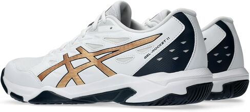 ASICS Men's GEL-ROCKET 11 Volleyball Shoes, 6.5, WHITE/PURE GOLD in Saudi Arabia