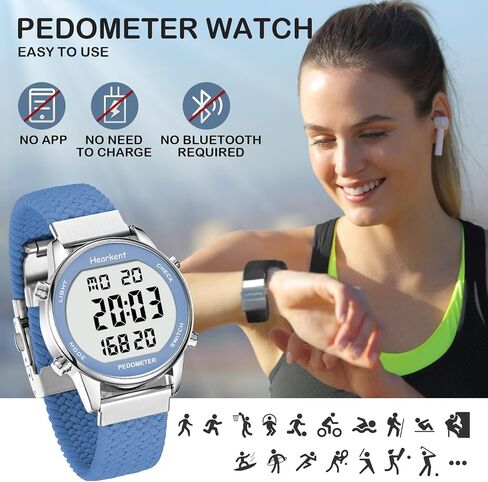 Pedometer Watch for Women-Step Tracker Watch with Calories Counter-No App Required-LCD Large Numbers-30M Waterproof Watch-Wrist Watch Step Counter for Walking. in Saudi Arabia