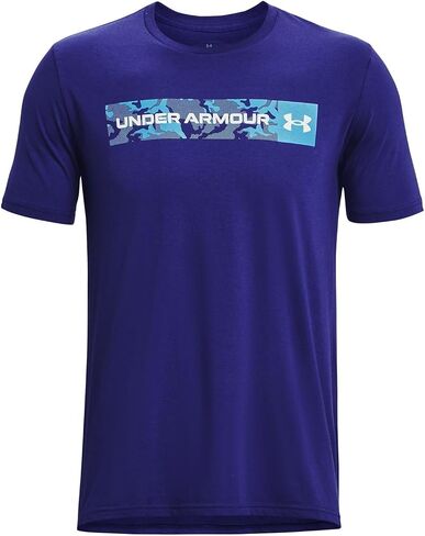 Under Armour Camo Chest Stripe T-Shirt - Sonar Blue/White - M in Saudi Arabia
