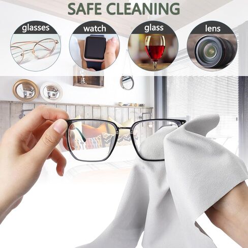 Extra Large Microfiber Cleaning Cloths Glasses Cleaning Cloth 12 x 12 Inch Eye Glass Clean Cloths for Eyeglasses Lens Glasses Reusable Eyeglass Cleaner Cloths (Color C) in Saudi Arabia