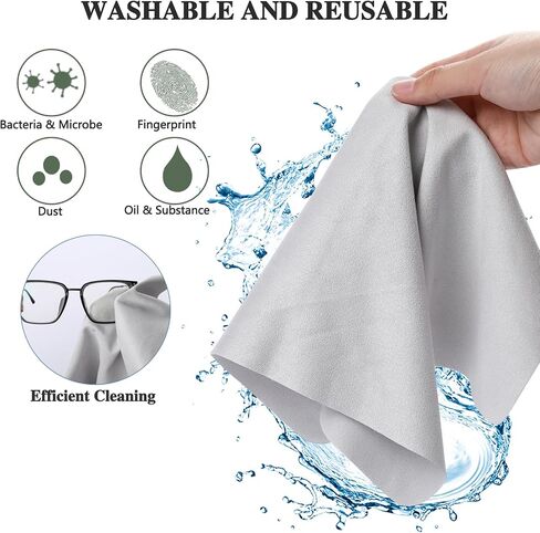Extra Large Microfiber Cleaning Cloths Glasses Cleaning Cloth 12 x 12 Inch Eye Glass Clean Cloths for Eyeglasses Lens Glasses Reusable Eyeglass Cleaner Cloths (Color C) in Saudi Arabia