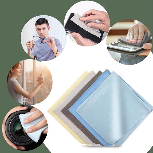 Extra Large Microfiber Cleaning Cloths Glasses Cleaning Cloth 12 x 12 Inch Eye Glass Clean Cloths for Eyeglasses Lens Glasses Reusable Eyeglass Cleaner Cloths (Color C) in Saudi Arabia