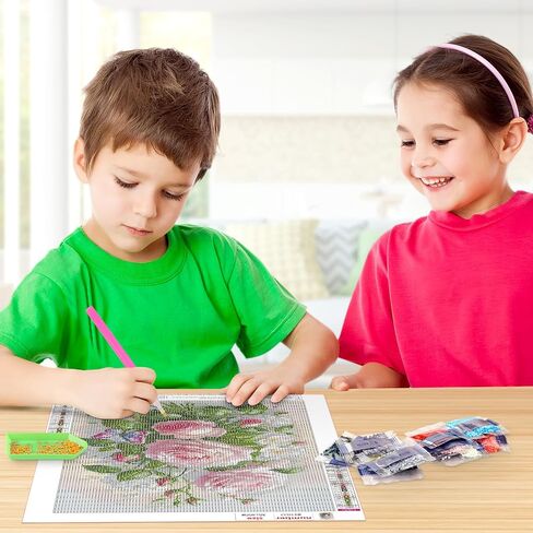 MOBDEA زهرة الماس اللوحة، مجموعات الطلاء الماس، 5D زهرة الماس مجموعات الفن، لوحات النقاط الماس الحفر الكامل للمبتدئين، مجموعات الرسم الماس فراشة لديكور جدار المنزل 30x40 سم in Kuwait
