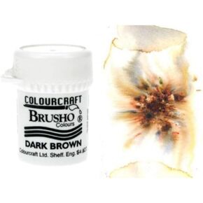 Colorfin Brusho Crystal Colour 15G Dark Brown, Acrylic, Multicolour, 3.04x3.04x5.08 cm