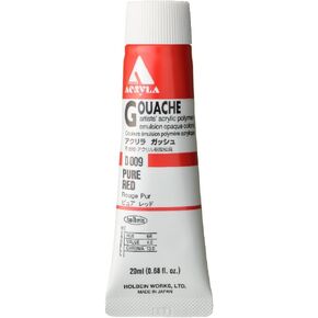 Holbein Acryla Gouache Artists Acrylic Polymer Emulsion, 20ml Pure Red (D009)