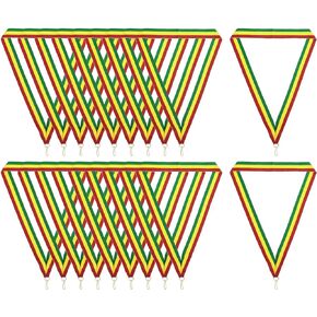 PATIKIL Award Neck Ribbons with Snap Clips, 10 Pcs Polyester Striped Medal Lanyards Ribbon for Competitions Sports Meetings Sports Party, Black Red Yellow