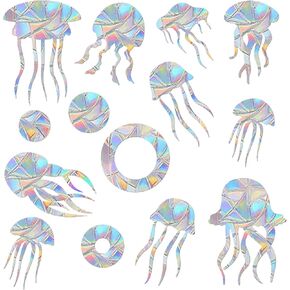 75 Pieces Window Clings for Birds - Anti-Collision Window Decals - Prismatic Non Adhesive Vinyl Rainbow Window Stickers to Save Birds from Window Strikes, JD-SHUIMU-75
