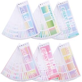 120 Sheets Gradient Sticky Tabs, Multi-Pattern Index Tabs for annotating Books, Colorful Writable and Repositionable Book tabs Multifunctional Sticky Note Tabs for Page Markers (6 Colors)
