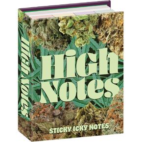 The Unemployed Philosophers Guild High Notes Sticky Icky Notes - Pot Themed 3.25" by 4.25" Booklet with Self-Sticky Individual Notes Inside