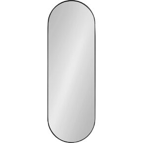 Kate and Laurel Rollo Midcentury Capsule Wall Mirror, 16 x 48, Black, Decorative Full Length Oval Mirror for Wall in Saudi Arabia