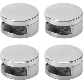 Silver Mirror Mounting Clips, Frameless Mirror Brackets Mirror Mounting Hardware Mirror Holders Mirror Hanger for 3-5mm Thick Wall Mirror(4 Pack)