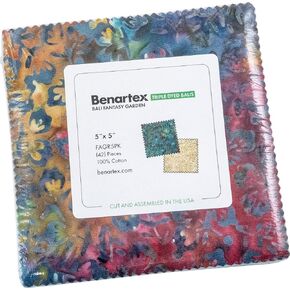 Bali Batik Fantasy Garden 5X5 Pack 42 5-inch Squares Charm Pack Benartex in Kuwait