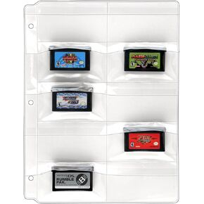 StoreSMART® - Plastic Pages for Video Game Cartridges/Cards - with Flaps - for 3-Ring Binders - 10-Pack - VH308F-GAME-10