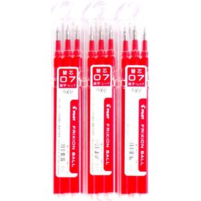 Pilot Frixion Gel Ink Pen Refill 0.7mm Red, 9 Refills (Japan Import)