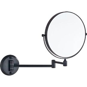 Black Wall Mounted Mirror 10x Magnification for Bathroom& Vanity Mirror,8 Inch Two-Sided Swivel,12" Extension(8in,10x)