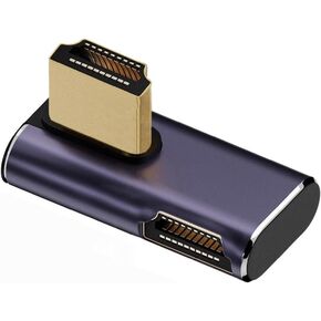 xiwai HDMI 8K Male to HDMI 2.1 Female Vertical 90 Degree Right Up Angled Low Profile UHD Extension Adapter Support 8K 60hz HDTV
