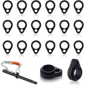 Aster 20 Pcs Anti-Lost Silicone Rubber Rings, Pen Holder for Lanyard, Necklace Lanyard Replacement, Pendant Multipurpose Adjustable Band Holder, Lanyard Pen Holder (Black 8mm/0.3inch)