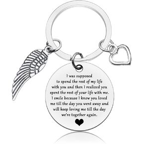 Vadaka in Memory of Husband Gifts Sympathy Gifts for Loss of Wife Sympathy Keychain Memorial Jewelry Remembrance Keepsake Gifts Family Memorial Keychain Keyring for Loss of Husband Wife