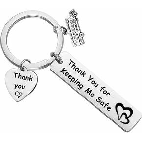Bus Driver Keychain Appreciation Gift Thank You for Keeping Me Safe Keyring for School Bus Driver Thank You Gifts Jewelry for Women Men Christmas Birthday Graduation School Year Thanksgiving Day Gift
