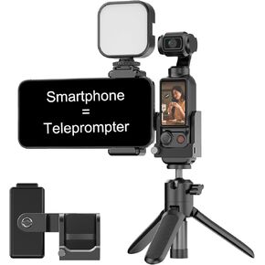 OSMO Pocket 3 Phone Mount Holder with 1/4 Threaded Hole and Cold Shoe Expansion Frame for light mic compatible with DJI OSMO Pocket 3 Accessories