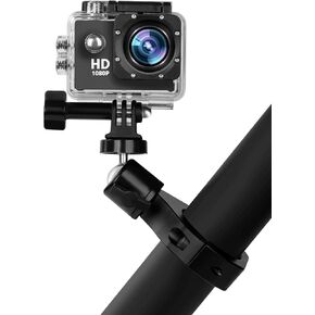 UTV Camera Mount for GoPro & More, Aluminum Bracket Fits 1.75"-2" Roll Cage on Polaris RZR, 360° Rotation UTV Camera Holder Compatible with Insta360, AKASO, DJI Osmo Action Cameras