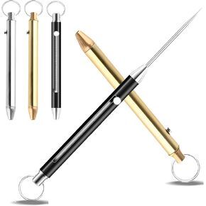 Portable Titanium Toothpicks,Pocket Metal Toothpick Reusable with Stainless Steel Toothpick Holder Keychain Telescopic Toothpicks (3 Pieces)